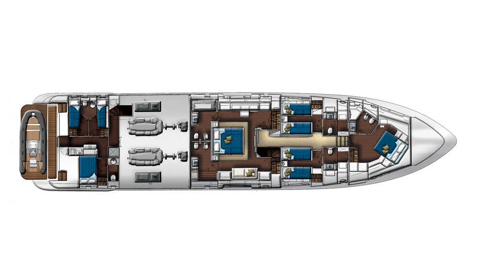 Нижняя палуба (Media room) Azimut Grande 100