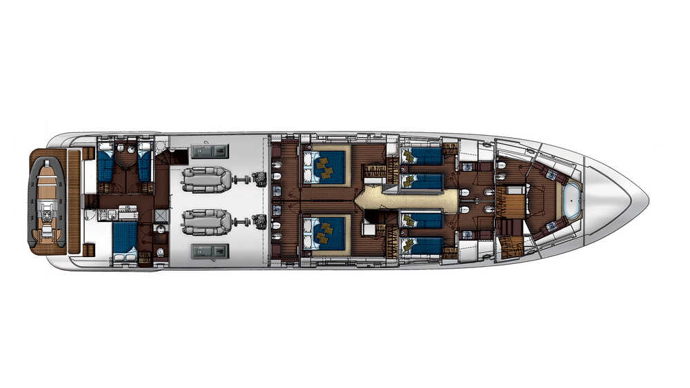 Нижняя палуба Azimut Grande 100