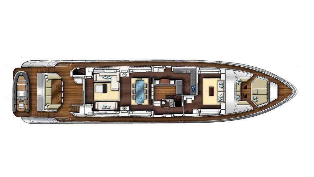 Главная палуба (Media room) Azimut Grande 100