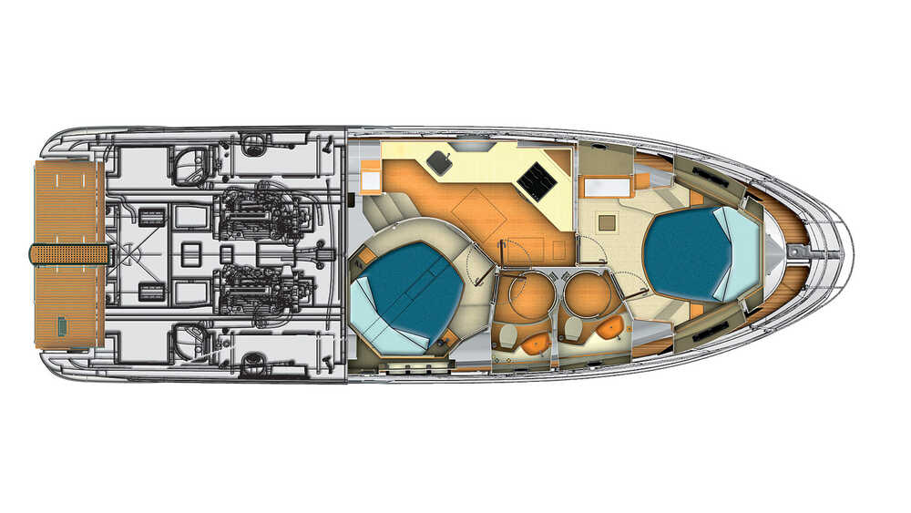 Нижняя палуба (2 каюты) Azimut Flybridge 45