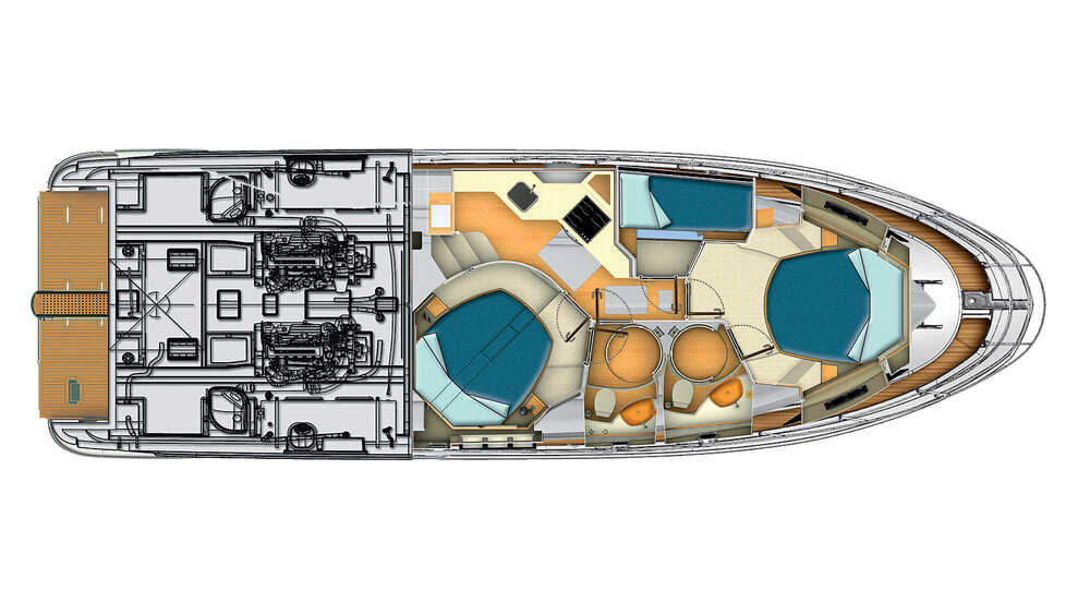 Нижняя палуба (3 каюты) Azimut Flybridge 45
