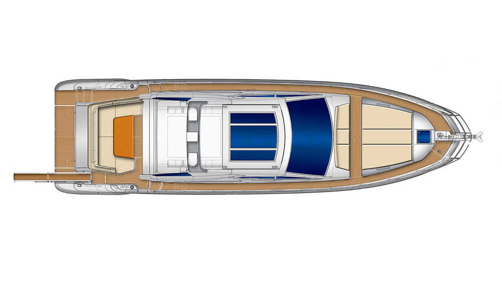 План сверху (хард-топ закрыт) Azimut 55S