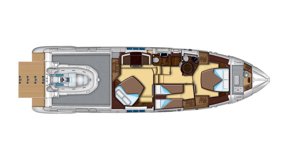Нижняя палуба (показан гараж) Azimut 55S