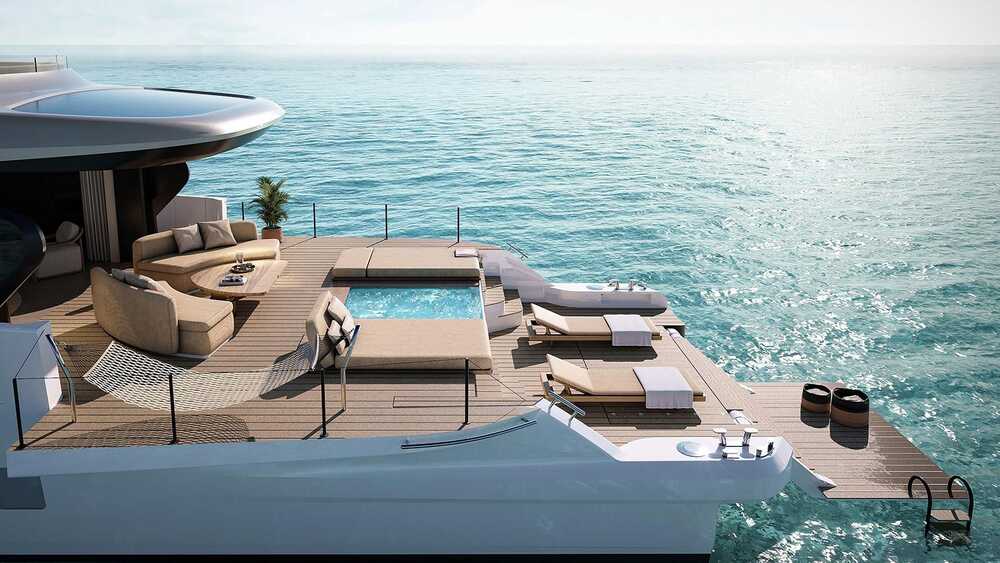 Пляжный клуб в кормовой части